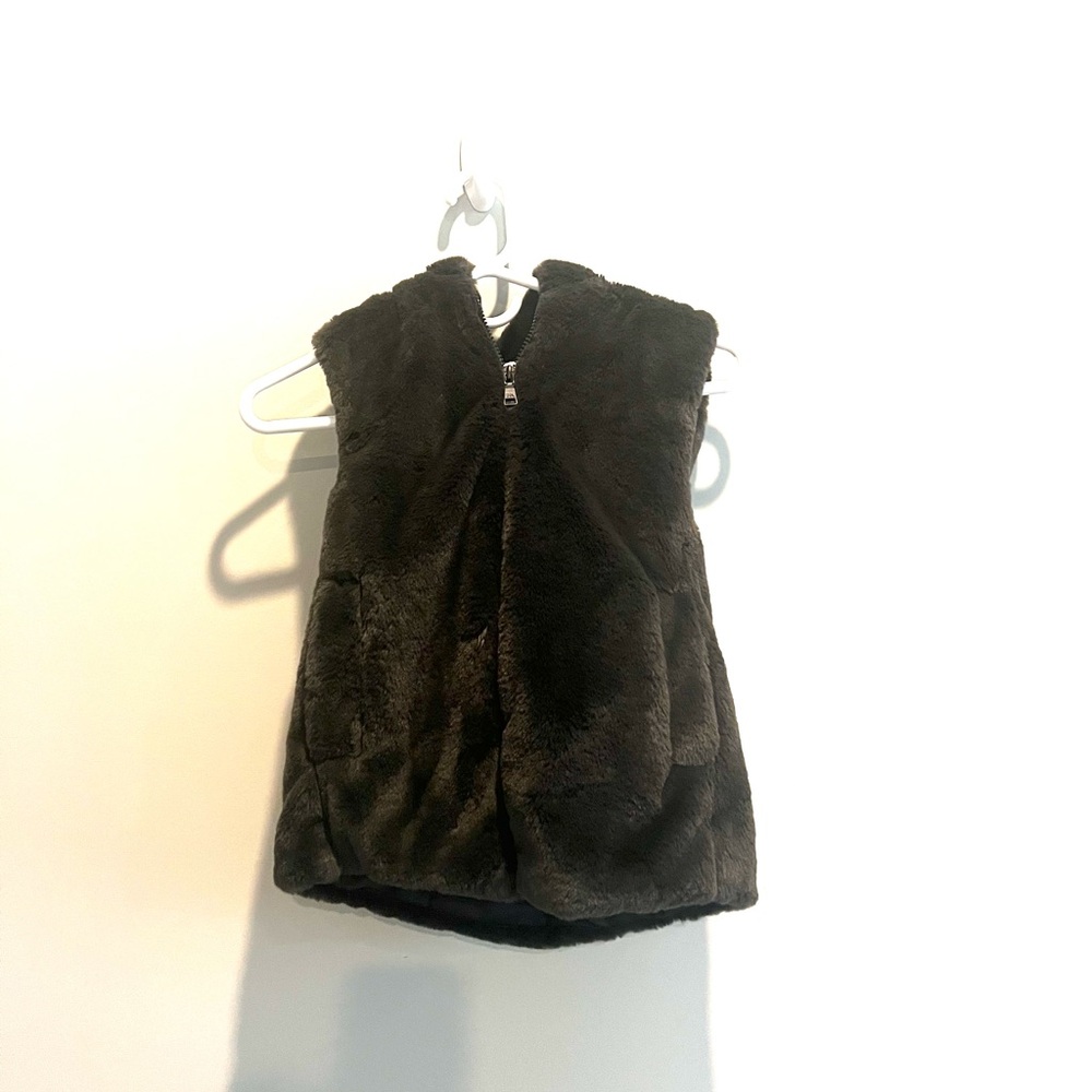 NWT Zara Girl’s Faux Fur Vest w/ Hood